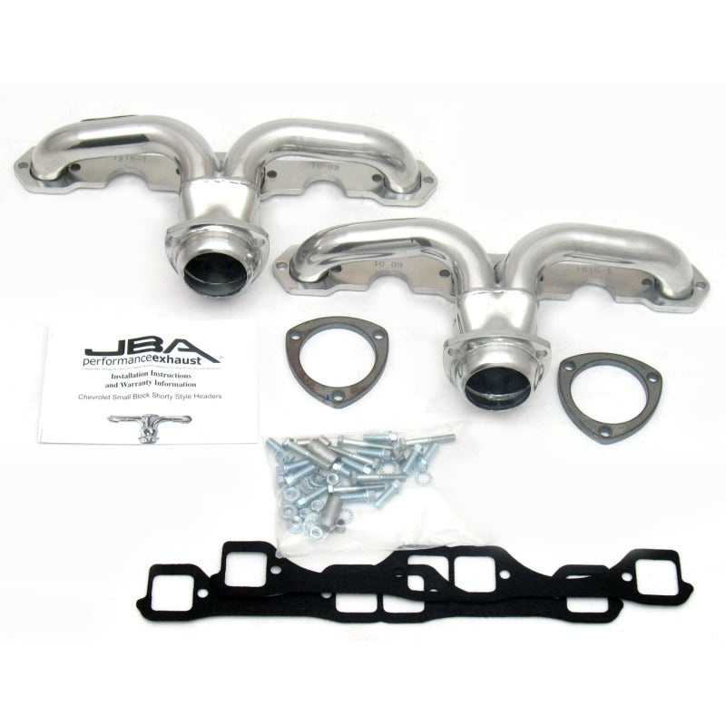 JBA 57-74 Chevrolet Corvette 265-400 SBC 1-5/8in Primary Silver Ctd Tight Tuck Header - 1815S-1JS