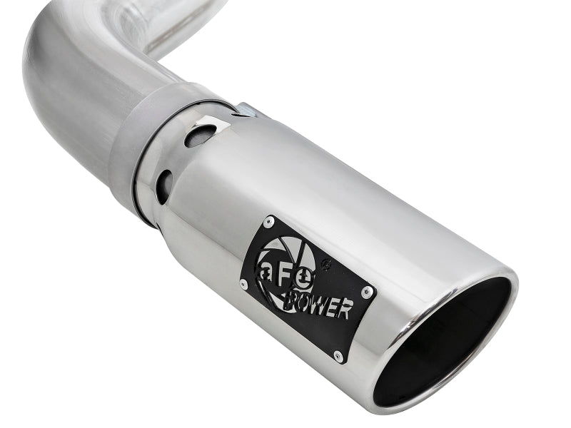 aFe Atlas 4in Aluminized Steel DPF-Back Exh 18-19 Ford F-150 V6-3.0L (td) w/ Polished Tip - 49-03106-P