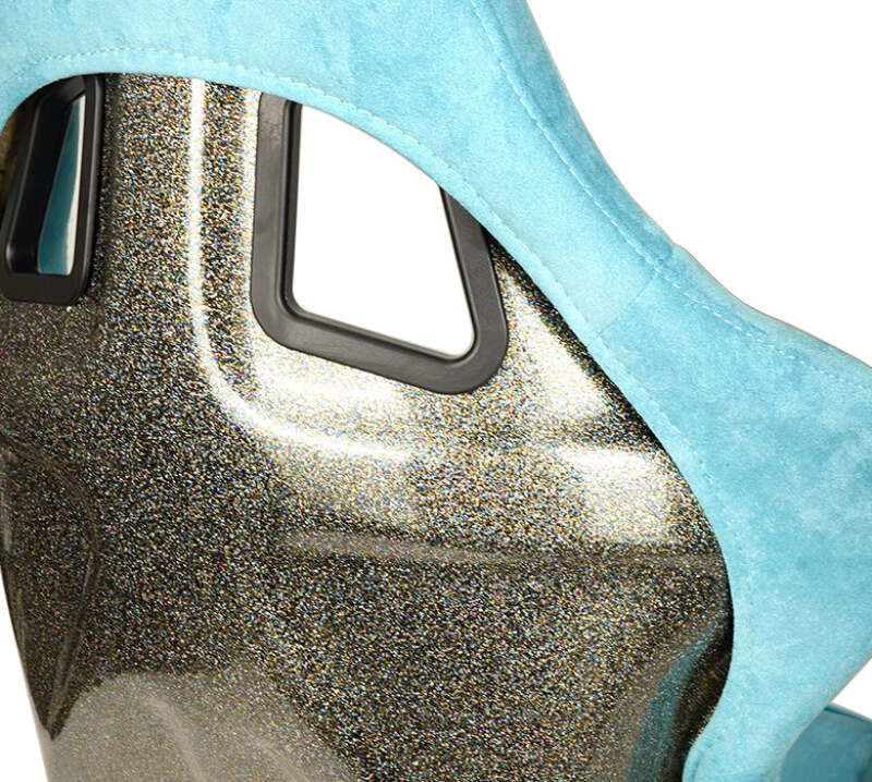 NRG FRP Bucket Seat ULTRA Edition W/ Grey Pearlized Back / Teal Microfiber Material - Large - FRP-302TL-ULTRA - close-up view 2 3 4 5 6