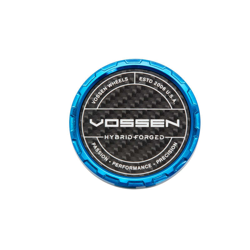 Vossen HF Carbon Billet Sport Cap 2.0 - Large (VHFL) - Transparent Blue - Twill Weave (Gloss) - CAPBSC2-LG-HF-BL-W