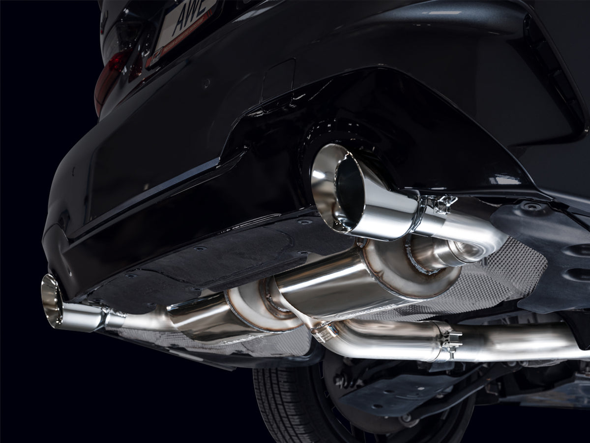 AWE 19-23 BMW 330i / 21-23 BMW 430i Base G2X Touring Axle Back Exhaust - Chrome Silver - 3015-32429