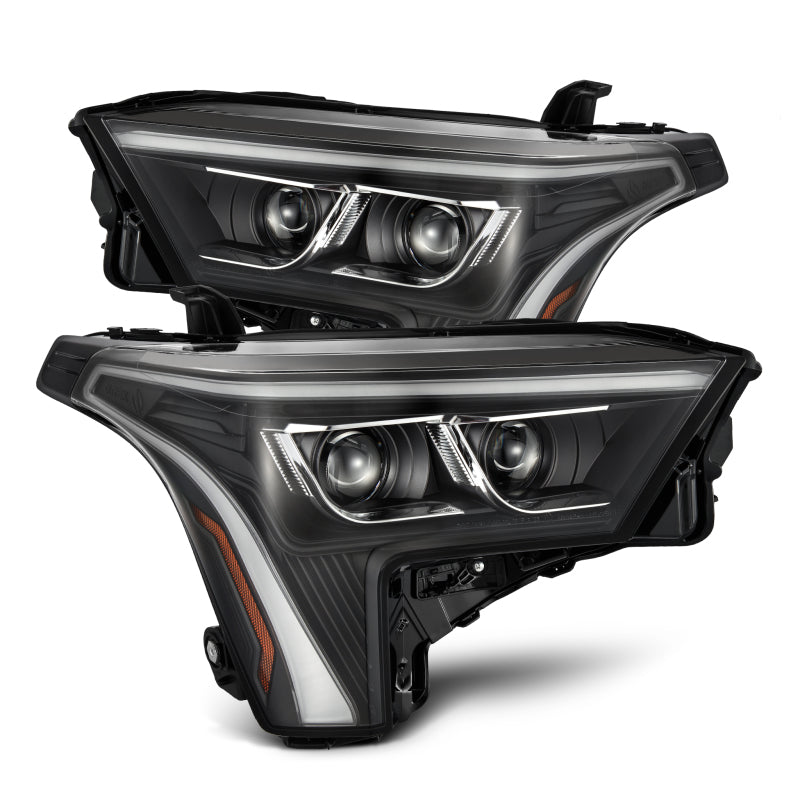 AlphaRex 22+ Toyota Tundra LUXX-Series Headlights Black w/Amber DRL - Req 810029 OR 810030 - 880874
