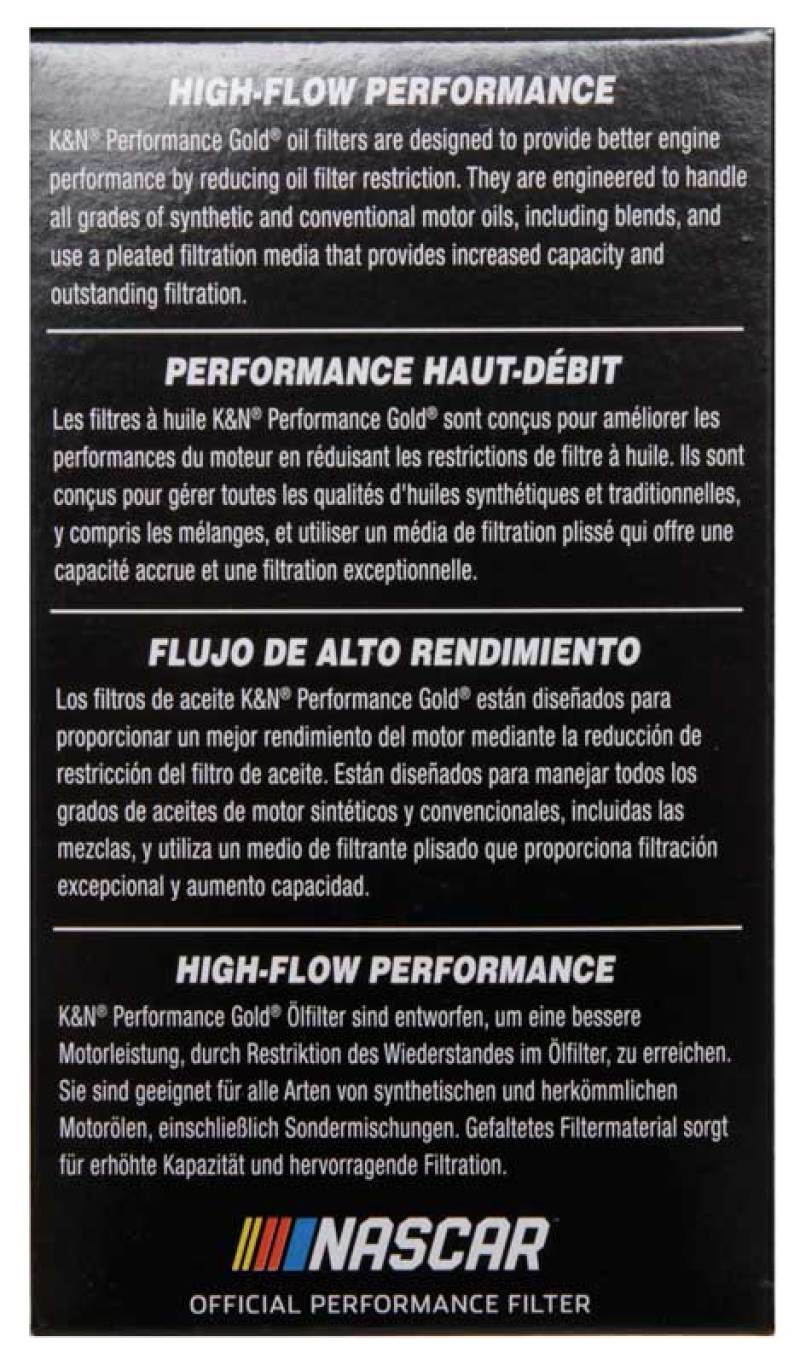 K&N Performance Gold Oil Filter for Hyundai/Kia V6 06-08 Azera/Sonata/Sedona/07-08 Santa Fe - HP-7022 for 2006-2010 Hyundai S