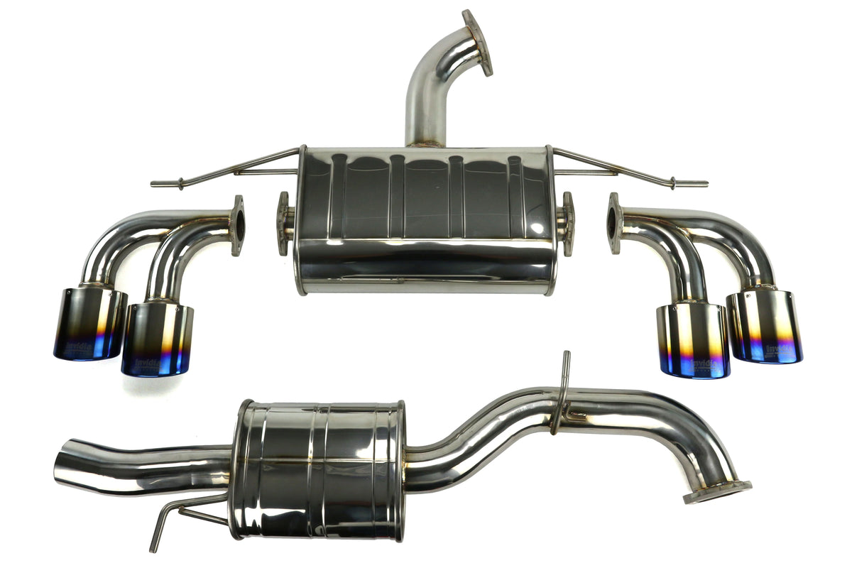 Invidia 15+ Volkswagen Golf-R Q300 Quad Oval Titanium Burnt Tips Cat-back Exhaust - HS14GFRG3T
