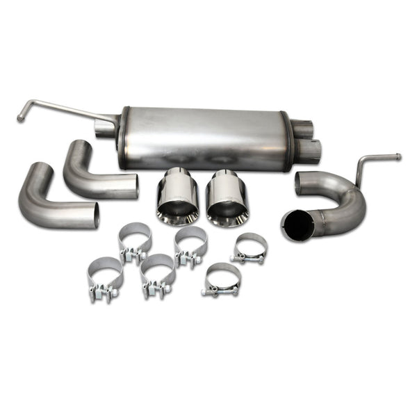 JBA 07-18 Jeep Wrangler JK 3.8L/3.6L 304SS Dual Rear Exit Axle Back Exhaust - 30-1545 for 2007-2018 Jeep Wrangler - front vie