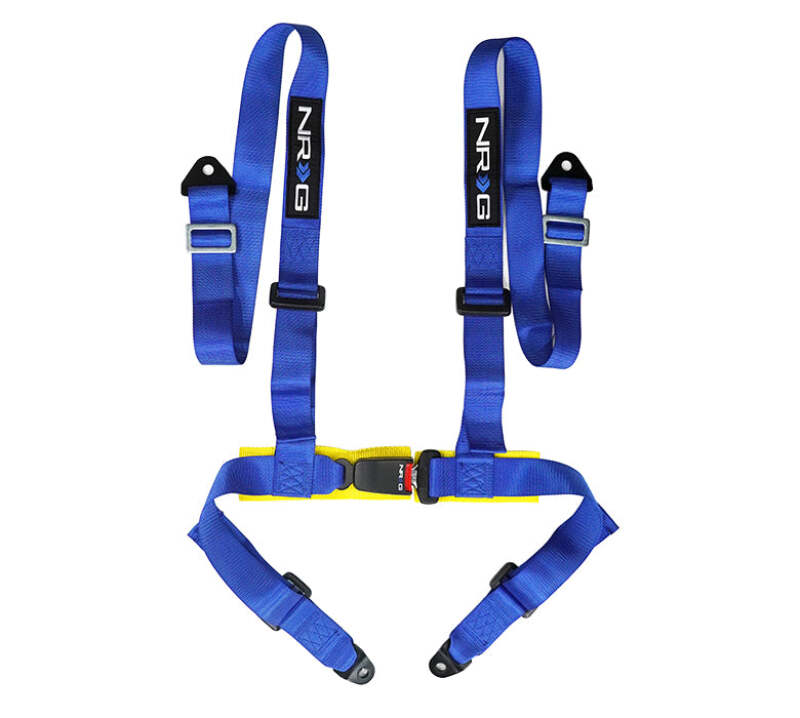 NRG 4 Point Seat Belt Harness / Buckle Lock- Blue - SBH-4PC-SBL - front view
