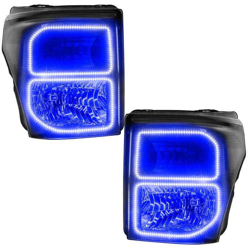 Oracle Ford F250/350 11-16 Halo Kit (Square Ring Design) - ColorSHIFT w/ BC1 Controller SEE WARRANTY - 2383-335 for 2011-2016