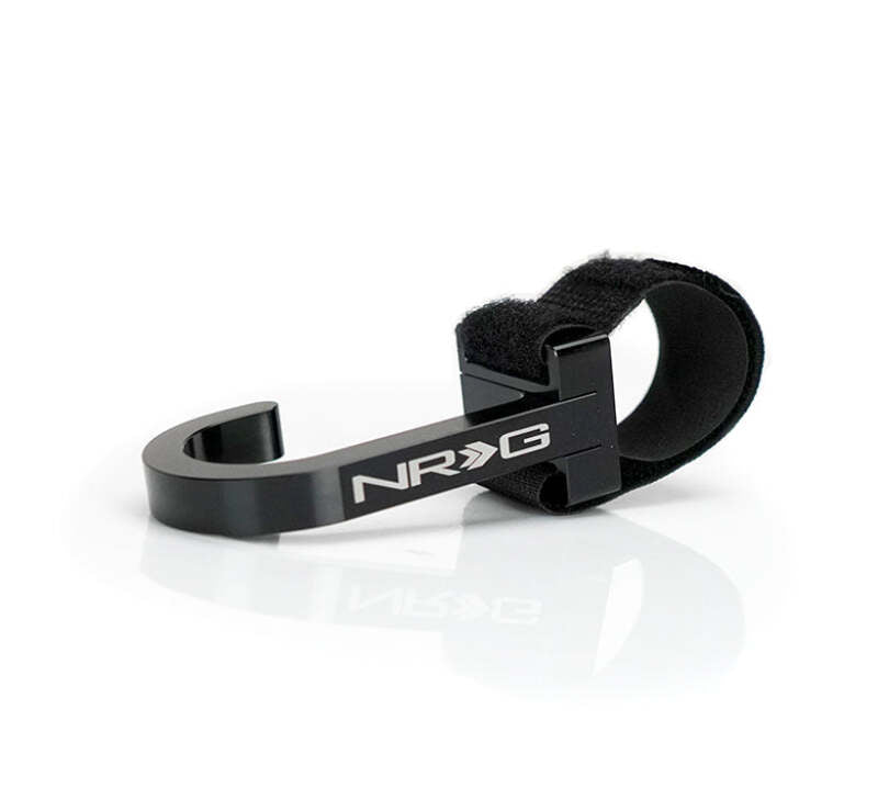 NRG Steering Wheel Hook CNC Aluminum w/ Laser Logo - Black - STR-100BK - close-up view 2