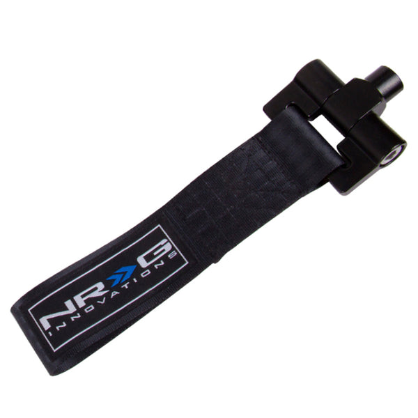 NRG Bolt-In Tow Strap Black - Honda S2000 00-08 / FIT/Jazz 03-07 (5000lb. Limit) - TOW-130BK - front view