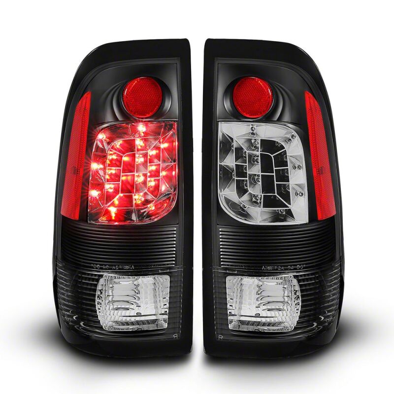 Raxiom 97-03 Ford F-150 Styleside LED Tail Lights- Black Housing- Red/Clear Lens - T542844 - front view