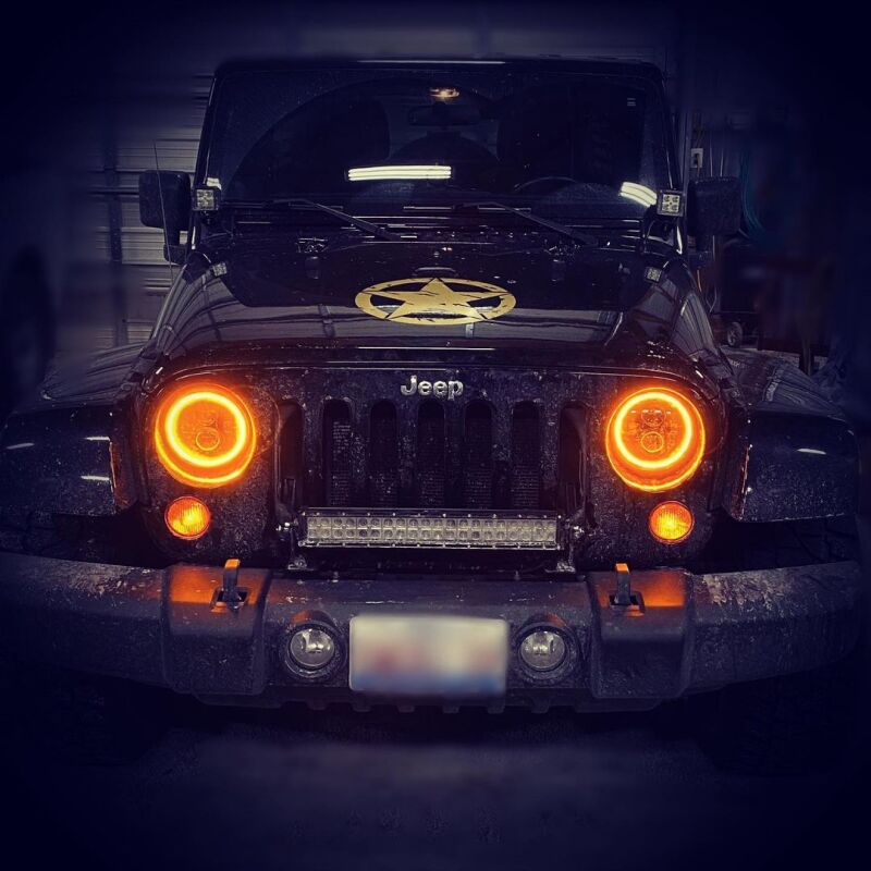 Oracle 07-18 Jeep Wrangler JK Switchback LED Halo Headlights - Amber/White - Switchback SEE WARRANTY - 5769-123