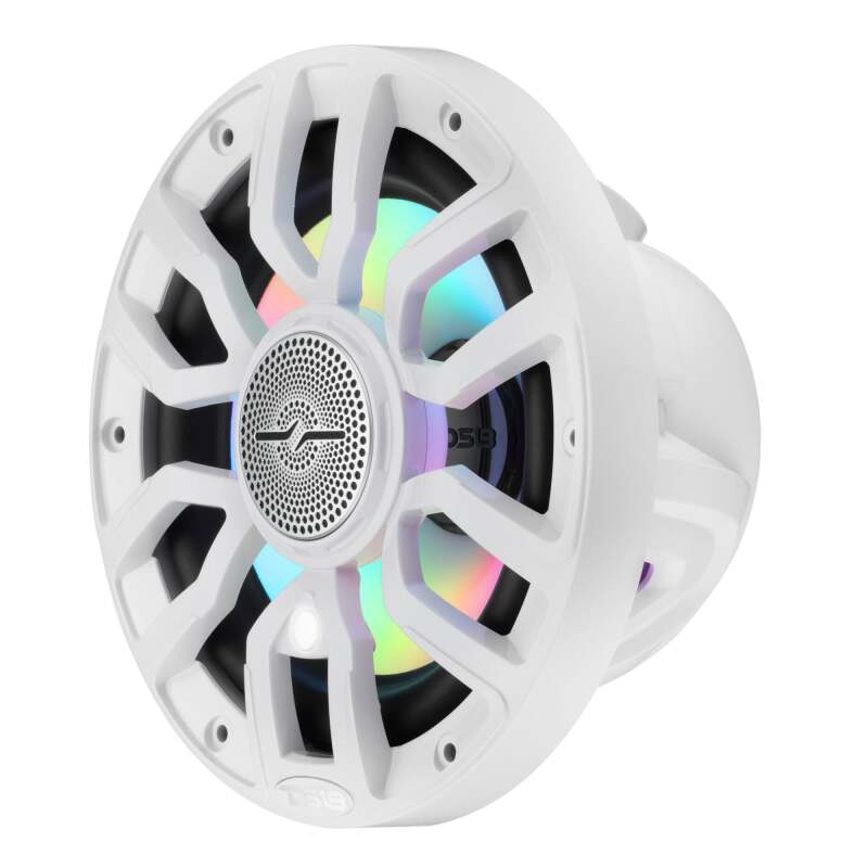 DS18 7.7in 2-Way 175 Watts RMS 4ohm Dgtl LED Lights Bullet Tweeter Cvrs Incl Wht Built-in Deck Light - NXL-IQ7.7/WH - rear view