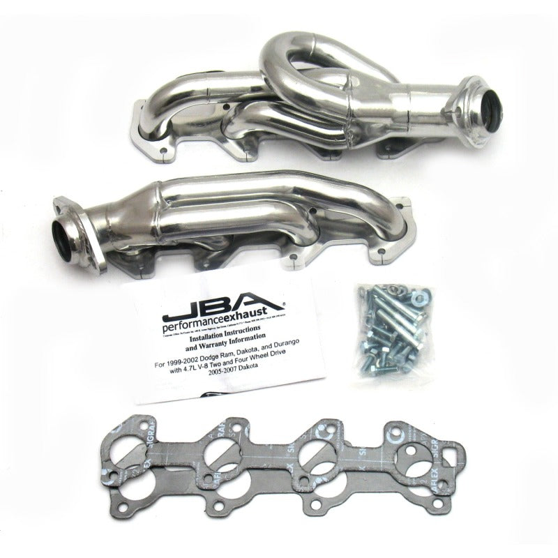 JBA 02-03 Dodge Ram 4.7L PowerTech 1-1/2in Primary Silver Ctd Cat4Ward Header - 1949S-1JS