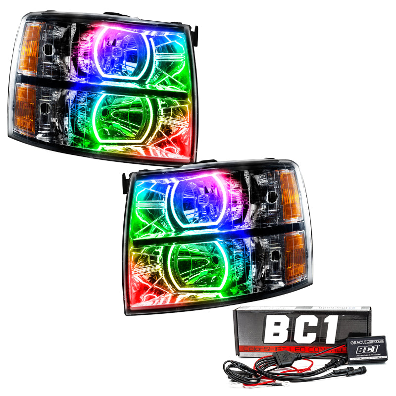 Oracle 07-13 Chevrolet Silverado SMD HL - Black - Square - ColorSHIFT w/ BC1 Controller SEE WARRANTY - 8189-335