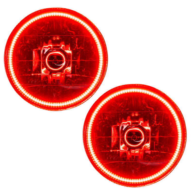 Oracle Lighting 97-06 Jeep Wrangler TJ Pre-Assembled LED Halo Headlights -Red SEE WARRANTY - 7081-003