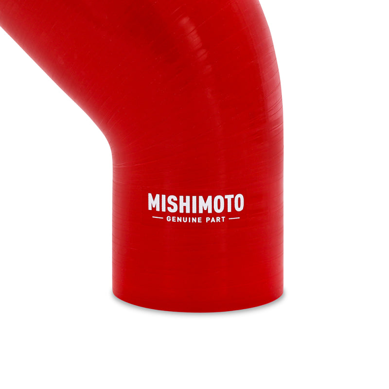 Mishimoto Silicone Reducer Coupler 45 Degree 3.5in to 4in - Red - MMCP-R45-3540RD by Mishimoto - detail view