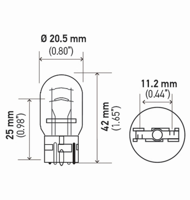 Hella Bulb 7443 12V 21/5W W3X16Q T65 (2) - 7443TB