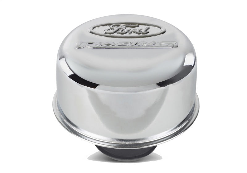 Ford Racing Logo Push-In Type Air Breather Cap - Chrome - 302-215