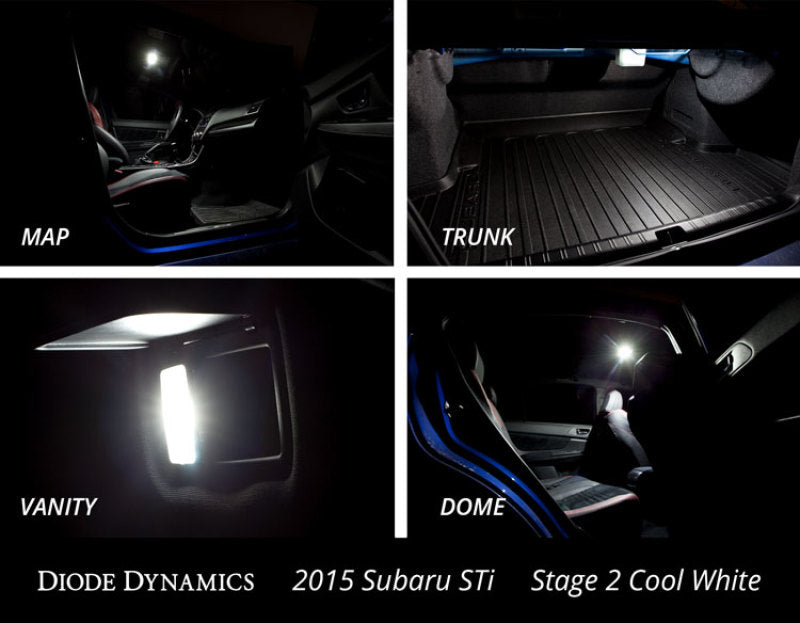 Diode Dynamics 15-21 Subaru WRX Interior Light Kit Stage 1 - Cool - White - DD0266 for 2015-2021 Subaru WRX - installed view