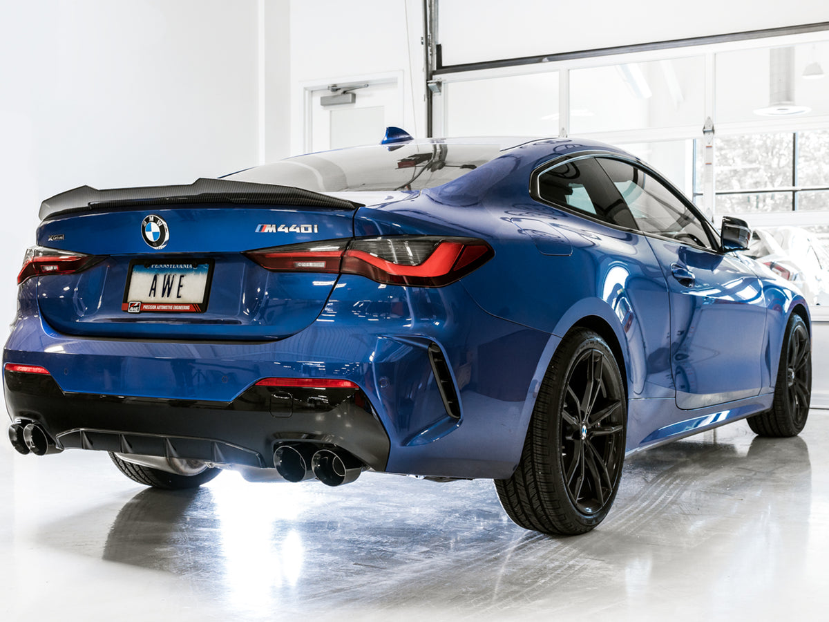 AWE Tuning 2019+ BMW M340i (G20) Track Edition Exhaust - Quad Diamond Black Tips - 3020-43085