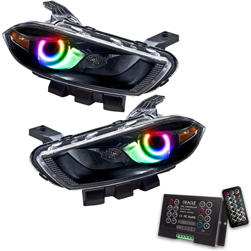 Oracle 13-14 Dodge Dart (HID Style) SMD HL - Black - ColorSHIFT w/ 2.0 Controller SEE WARRANTY - 7142-333