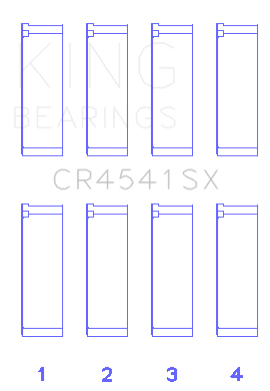 King Engine Bearings Honda F23A/F23Z/K20A3/16V (Size +0.50mm) Connecting Rod Bearing Set - CR4541SX0.5