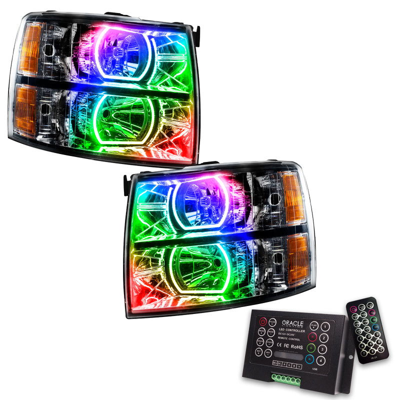 Oracle 07-13 Chevy Silverado SMD HL - Blk - Square Style - ColorSHIFT w/ 2.0 Cntrl SEE WARRANTY - 8189-333