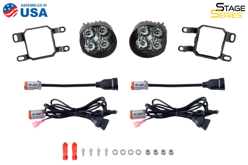 Diode Dynamics SS3 Sport Type CGX Kit ABL - White SAE Fog - DD7197 for 2010-2020 Toyota Sienna - angle view