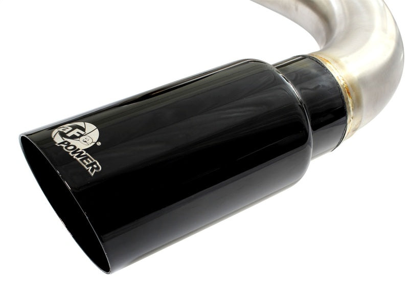 aFe MACHForce XP SS-304 Black Tip 2.5in Dia Cat Back Exhaust 12-14 BMW 335i (F30) 3.0L (t) - 49-36326-B