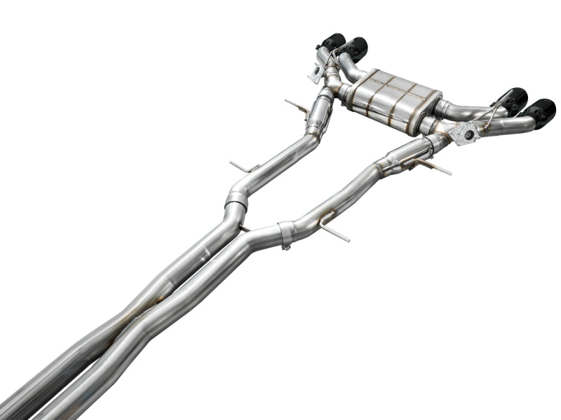 AWE Tuning 2021+ Cadillac CT4-V Blackwing SwitchPath Exhaust - Diamond Black Tips - 3025-43436