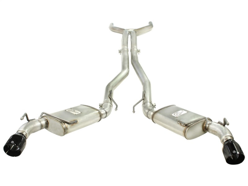 aFe MACHForce XP Exhaust 3in Stainless Stee CB/10-13 Chevy Camaro V8-6.2L (td) (gloss blk tip) - 49-44039-B