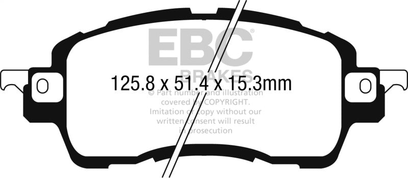 EBC 2016 Scion iA 1.5L Ultimax2 Front Brake Pads - UD1852