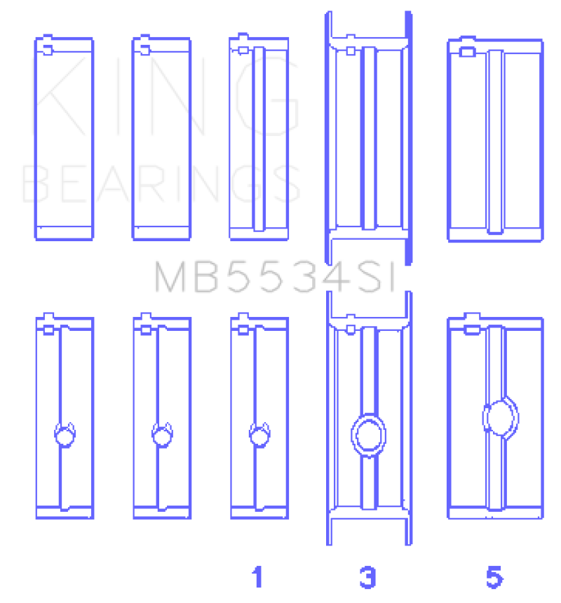 King Chrysler/Jeep 318ci (Size STD) Main Bearing Set - MB5534SI