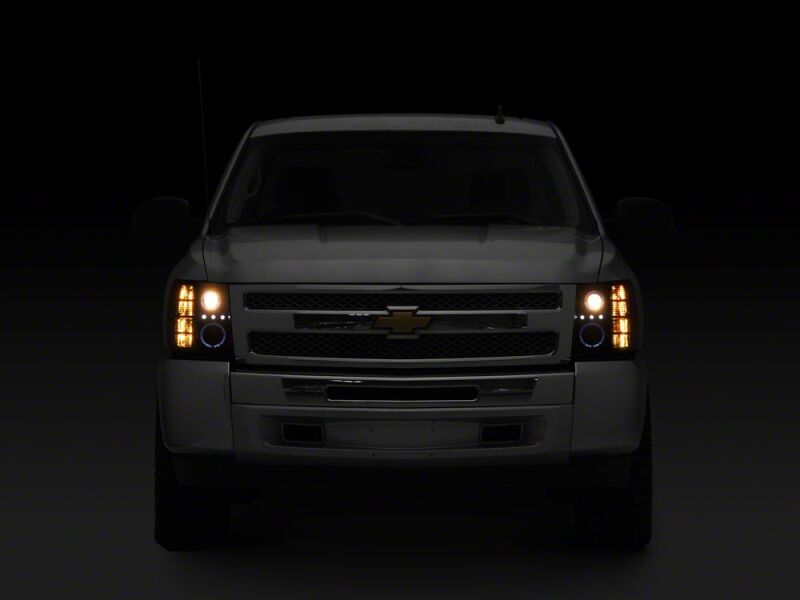 Raxiom 07-13 Chevrolet Silverado 1500 LED Halo Projector Headlights- Black Housing- Clear Lens - S112713 - close-up view 8