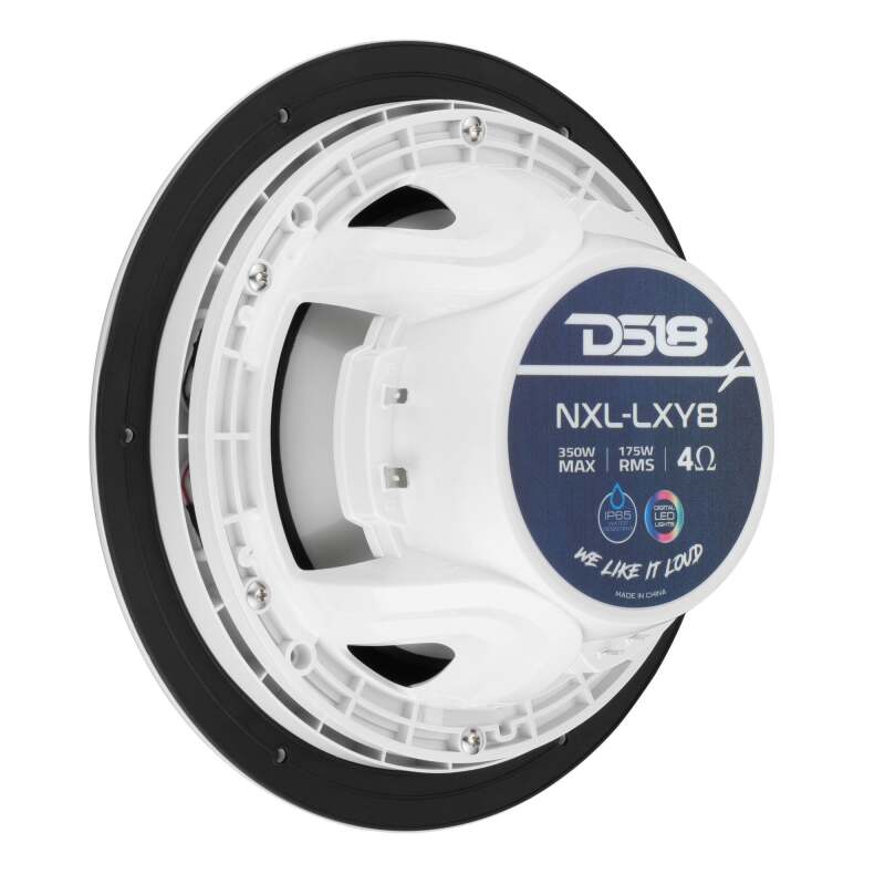 DS18 8in 2-Way 175 Watts RMS 4ohm Digital LED Lights Bullet Tweeter White - NXL-LXY8/WH - additional view 2