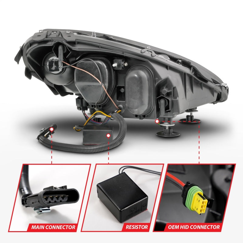 ANZO 05-13 Chevrolet Corvette Projector Headlights w/switchback &amp; Sequential LED - Black Amber - 121571