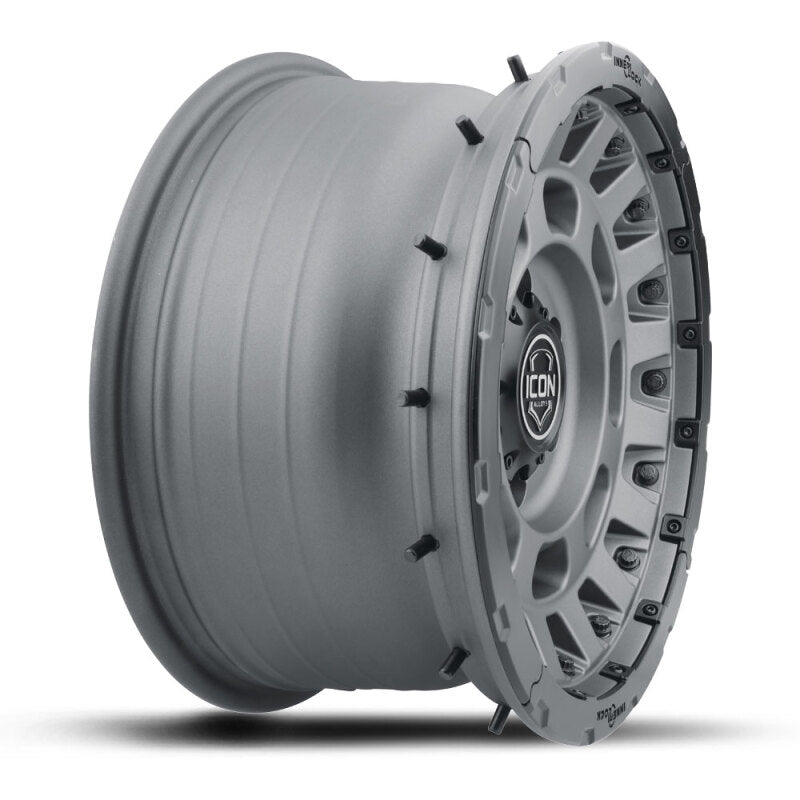 Icon Hammer Pro 17x8.5 / 6x5.5 / 25mm / 5.75in BS - Charcoal - 21017859057CH for 2021-2025 Ford Bronco - angle view