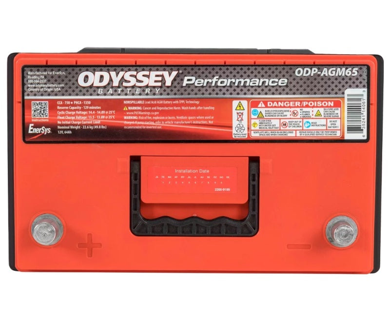 Odyssey Battery Auto/Truck/Heavy Duty & Commercial Performance AGM Battery (65-760) - ODP-AGM65