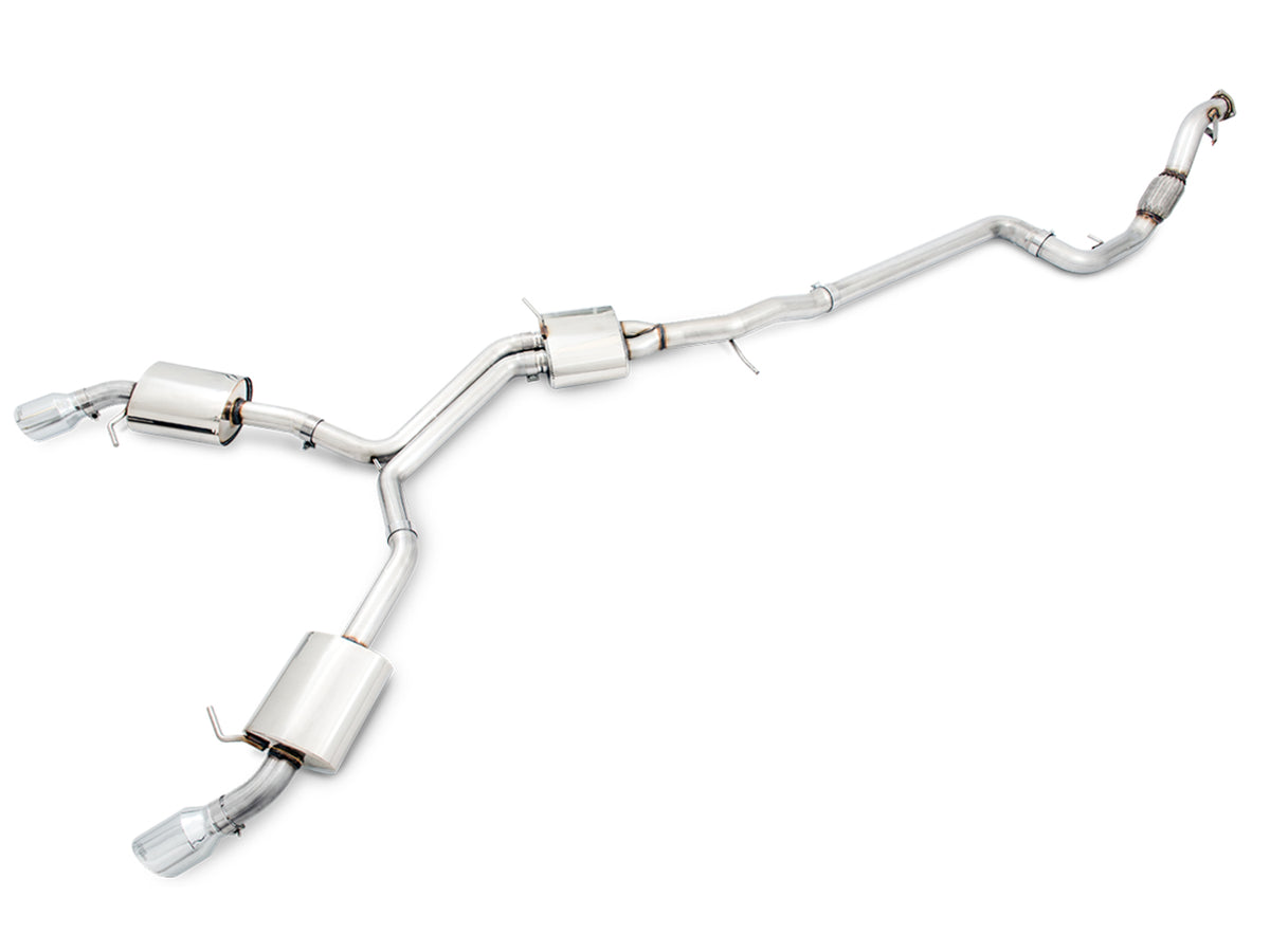 AWE Tuning Audi B9 A5 Touring Edition Exhaust Dual Outlet - Chrome Silver Tips (Includes DP) - 3015-32090