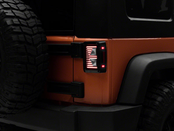 Raxiom 07-18 Jeep Wrangler JK Axial Series Vision LED Tail Lights- Blk Housing (Clear Lens) - J130809 for 2007-2018 Jeep Wran