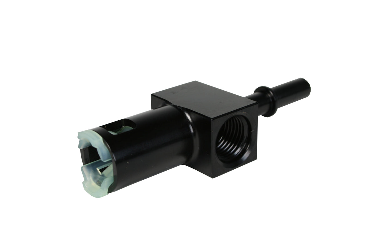 Aeromotive 5/16in Quick Connect with AN-06 port and 1/8in gauge port - 15120