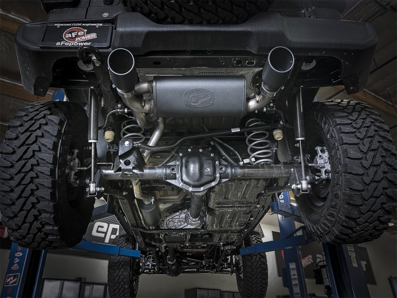 aFe Rebel Series 2.5in 304 SS Cat-Back Exhaust w/ Black Tips 2018+ Jeep Wrangler (JL) V6 3.6L - 49-38066-B