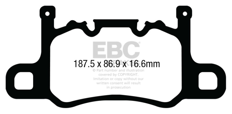 EBC 13-15 Porsche 911 (991) GT3 3.8L (Cast Iron Rotor Only) Bluestuff Rear Brake Pads - DP52207NDX for 2016 Porsche Cayman - 