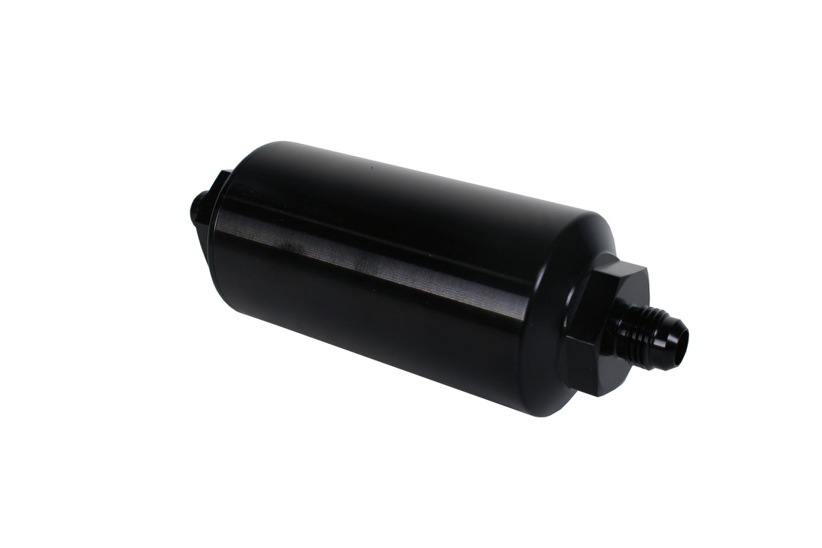 Aeromotive In-Line Filter - (AN-6 Male) 40 Micron Stainless Mesh Element Bright Dip Black Finish - 12348