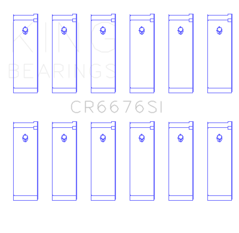 King Engine Bearings Nissan Rb30/Vg30 (Size +0.75mm) Connecting Rod Bearing Set - CR6676SI0.75