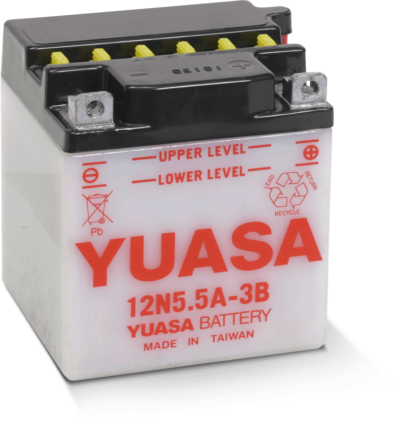 Yuasa 12N5.5A-3B Conventional 12 Volt Battery - YUAM22A5B for 1976-1979 Yamaha RD400