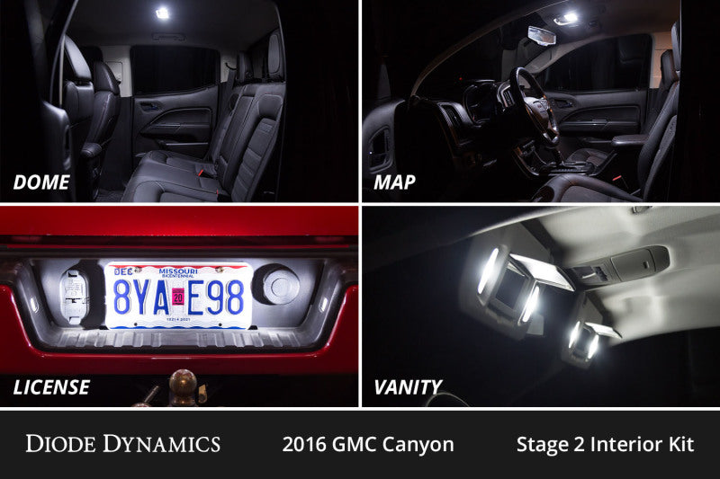 Diode Dynamics 15-22 GMC Canyon Interior LED Kit Cool White Stage 2 - DD0498 for 2018 GMC Canyon - detail view