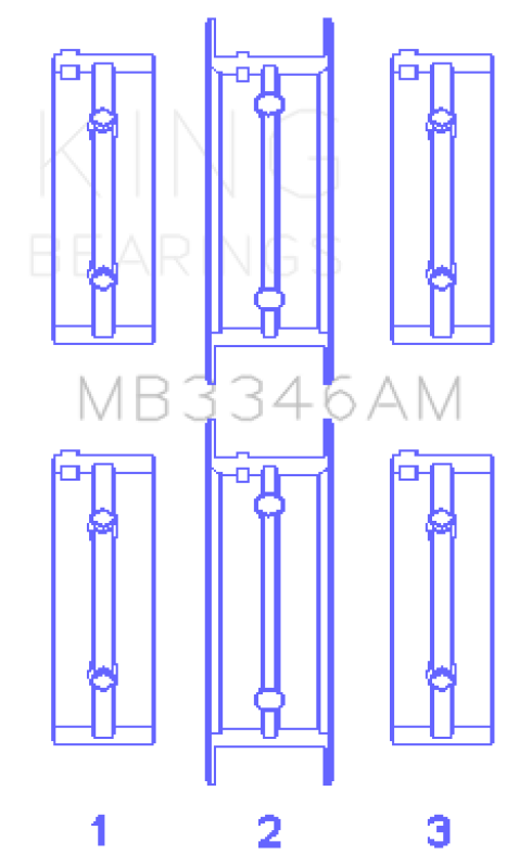 King Engine Bearings Subaru 1800Cc 1980 On (Size +0.75mm) Main Bearing Set - MB3346AM0.75