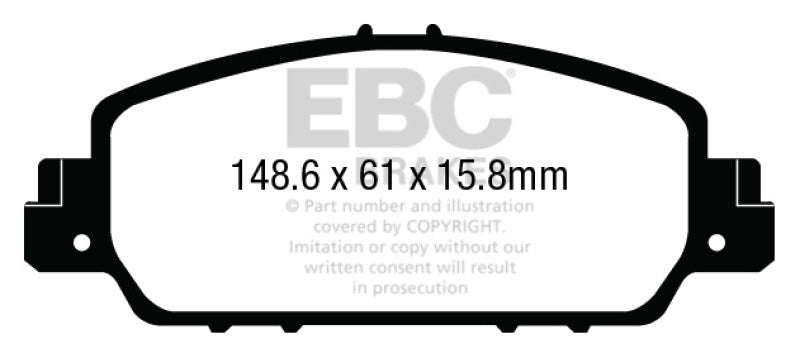 EBC 13+ Honda Accord Coupe 2.4 EX Ultimax2 Front Brake Pads - UD1654