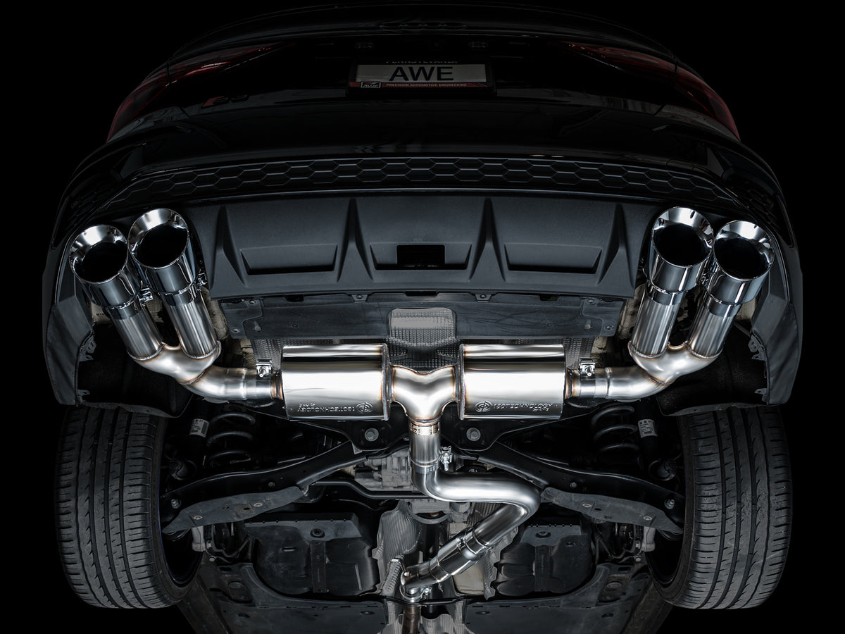 AWE 22-24 Audi 8Y S3 Touring Edition Exhaust - Chrome Silver Tips - 3015-42897
